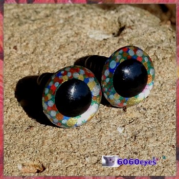 1 Pair 12mm/15mm/18mm Metallic Bubbles Hand Painted Plastic eyes, Safety eyes, Animal Eyes, Round eyes
